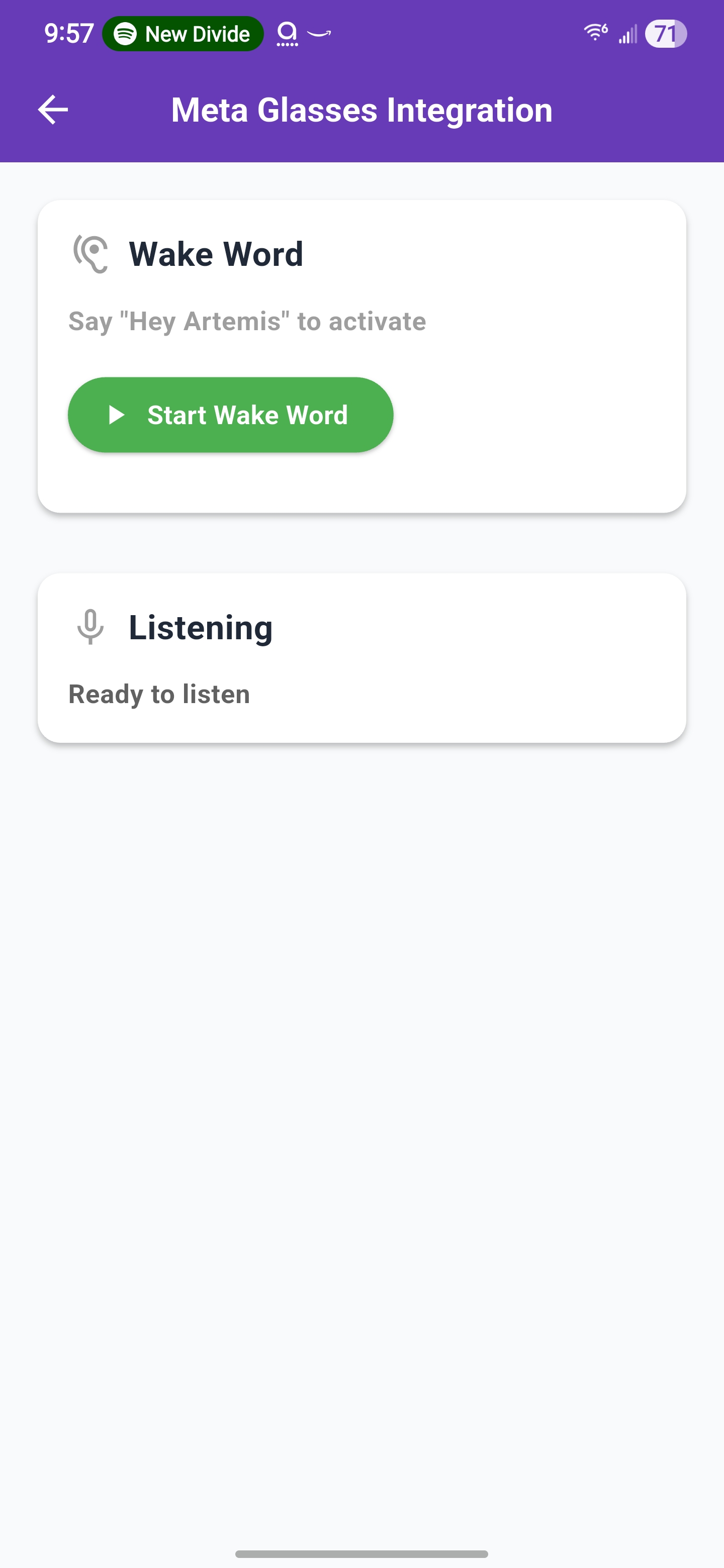 Artemis App Screenshot